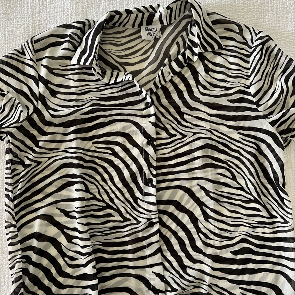 Princess Polly Sheer Zebra Shirt